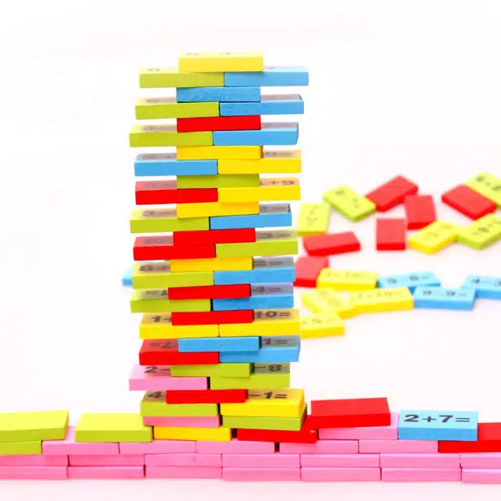 BOHS Kids Child Wooden Multicolour Mathematics Math Domino Blocks Early Learning Toy Sets, 1SET=110PCS+ 1PC Storage Bag 13