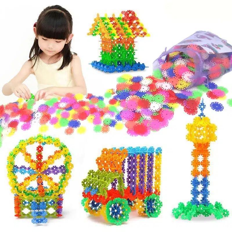 With Instructions 400 Pcs 3D Puzzle Jigsaw Plastic Snowflake Building Blocks Building Model Puzzle Educational Toys For Kids 1