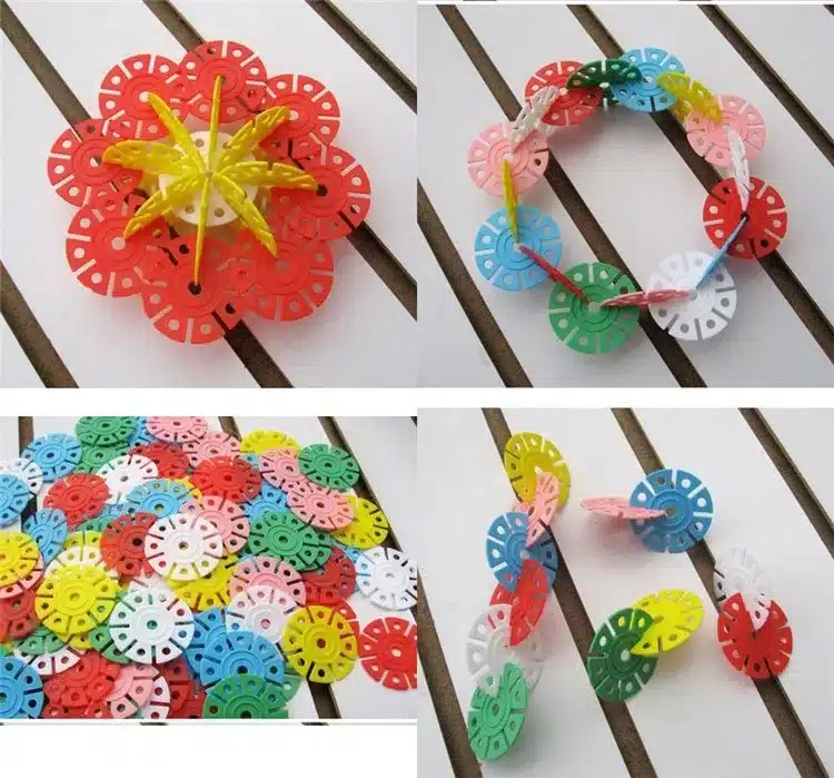 With Instructions 400 Pcs 3D Puzzle Jigsaw Plastic Snowflake Building Blocks Building Model Puzzle Educational Toys For Kids 3