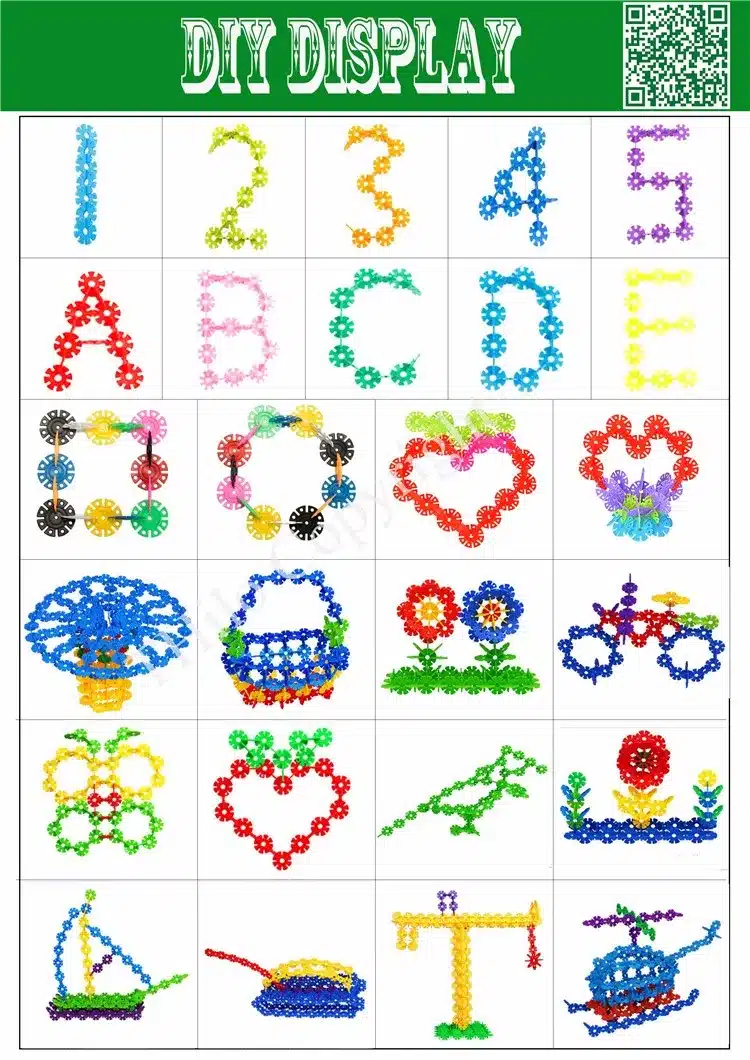 With Instructions 400 Pcs 3D Puzzle Jigsaw Plastic Snowflake Building Blocks Building Model Puzzle Educational Toys For Kids 6