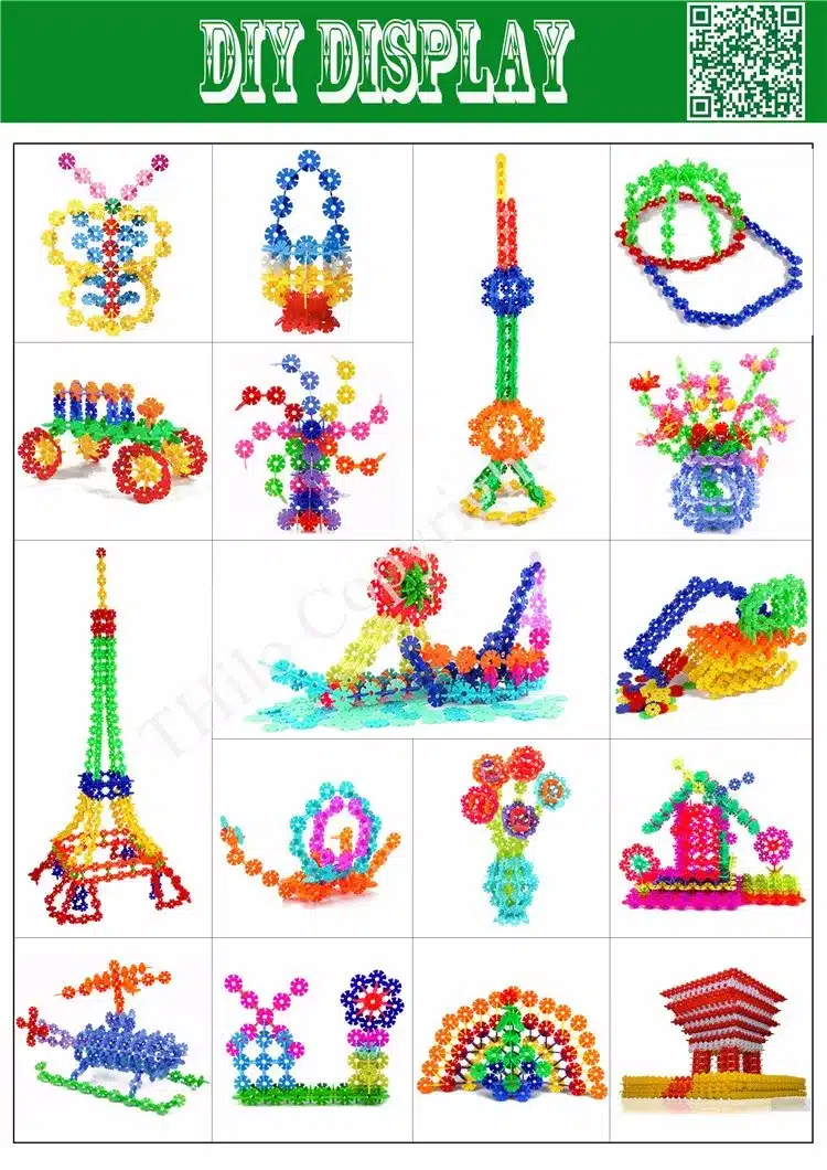 With Instructions 400 Pcs 3D Puzzle Jigsaw Plastic Snowflake Building Blocks Building Model Puzzle Educational Toys For Kids 7