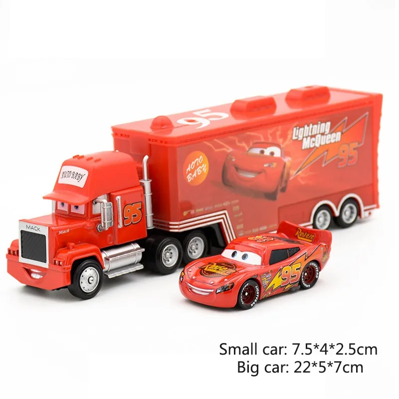 Disney Pixar Cars 2 3 Car Toys 2Pcs/Set McQueen Mack Uncle Jimmy The King Jackson Storm 1:55 Diecast Metal Alloy Model Toys Boys 14