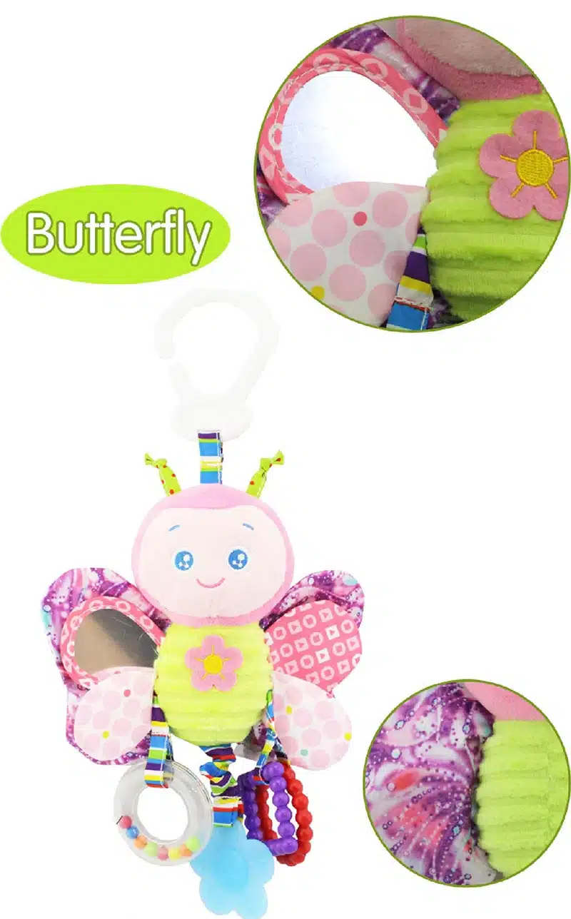 Happy Monkey baby bed bell neonatal baby toys with BB bell plush toy for baby bed hanging bell cartoon animal WJ459 8