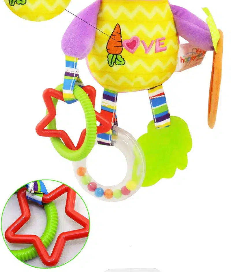 Happy Monkey baby bed bell neonatal baby toys with BB bell plush toy for baby bed hanging bell cartoon animal WJ459 15