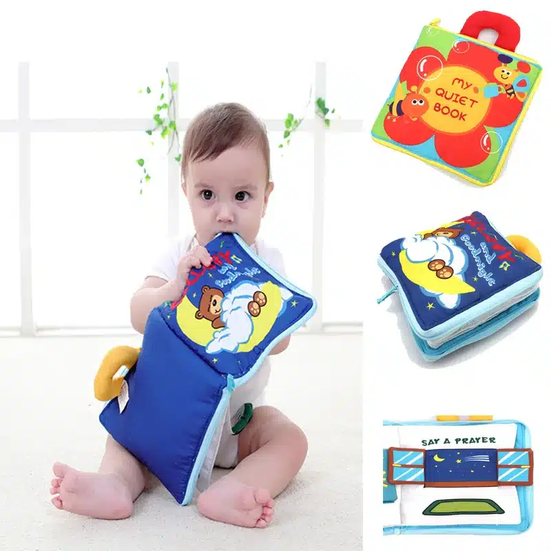 Soft Books Infant Early cognitive Development My Quiet Bookes baby goodnight educational Unfolding Cloth Books Activity Books 1