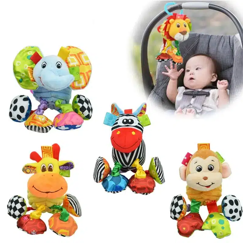 Baby Rattle Ring Bell Baby Toy Soft Plush Elephant Crib Bed Hanging Animal Teether Animal Infant Early Educational Doll WJ323 13
