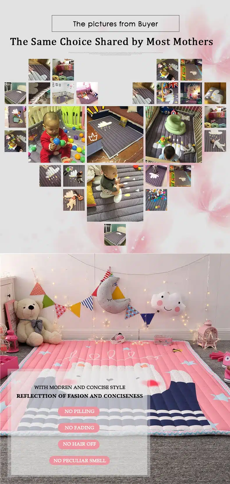 3CM Thickness Baby Play mat Children Carpet 140*200*3CM Machine Washable Rugs For Living Room Anti-skid Bedroom 55*77 Inch 11
