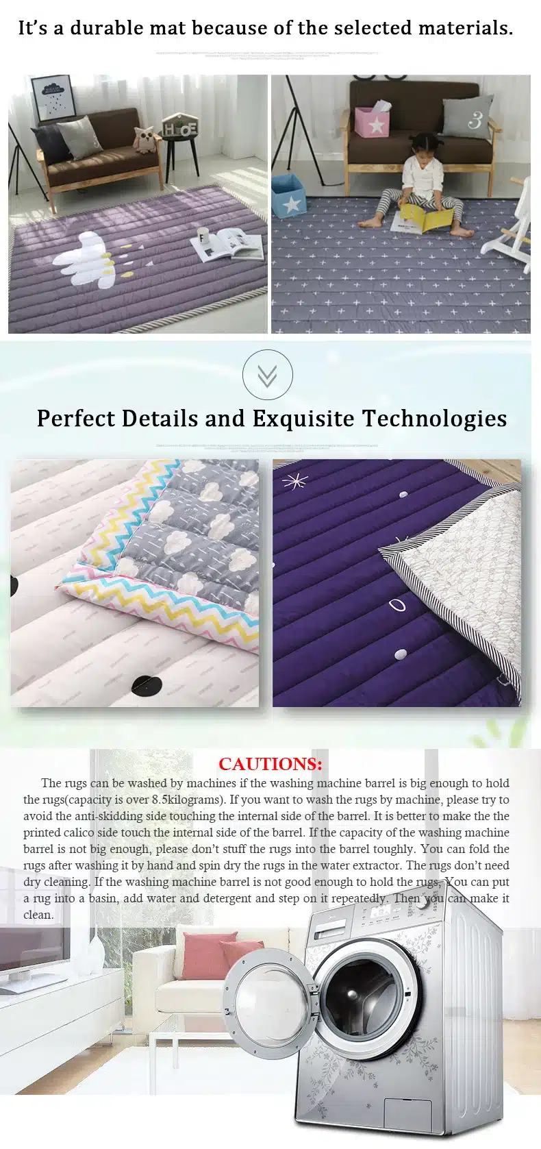 3CM Thickness Baby Play mat Children Carpet 140*200*3CM Machine Washable Rugs For Living Room Anti-skid Bedroom 55*77 Inch 13
