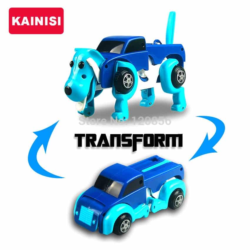 sinine mänguasi, mis saab transformeeruda autost koeraks