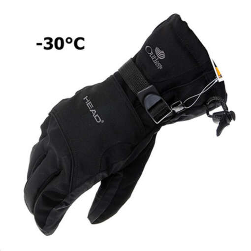 mustad soojad kindad talvisteks spordialadeks, millel on reguleeritav rihm ja temperatuuritaluvus kuni -30 kraadi
