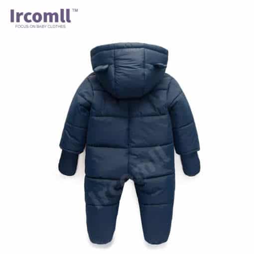 tumesinine beebide talvekombinesoon kapuutsiga