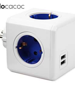 valge kuubikujuline pistikupesa nelja pistikupesa ja kahe USB pordiga