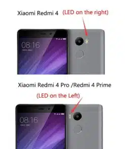 Xiaomi Redmi 4 ja Redmi 4 Pro nutitelefonid, hõbedase korpusega, esipaneeli ja tagakaamera esiletõstmine. Taustal on elegantne lilla ja must gradientne disain.