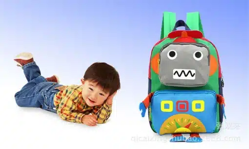 värviline 3D robotikujundusega laste seljakott