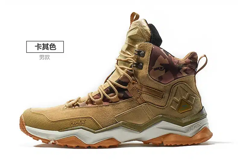 RAX Men Women Mid-top Waterproof Leather Hiking Shoes Outdoor Trekking Boots Trail Camping Climbing Outventure Hunting Shoes 34