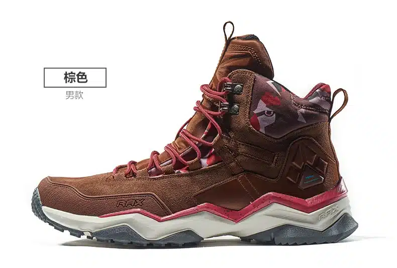 RAX Men Women Mid-top Waterproof Leather Hiking Shoes Outdoor Trekking Boots Trail Camping Climbing Outventure Hunting Shoes 36