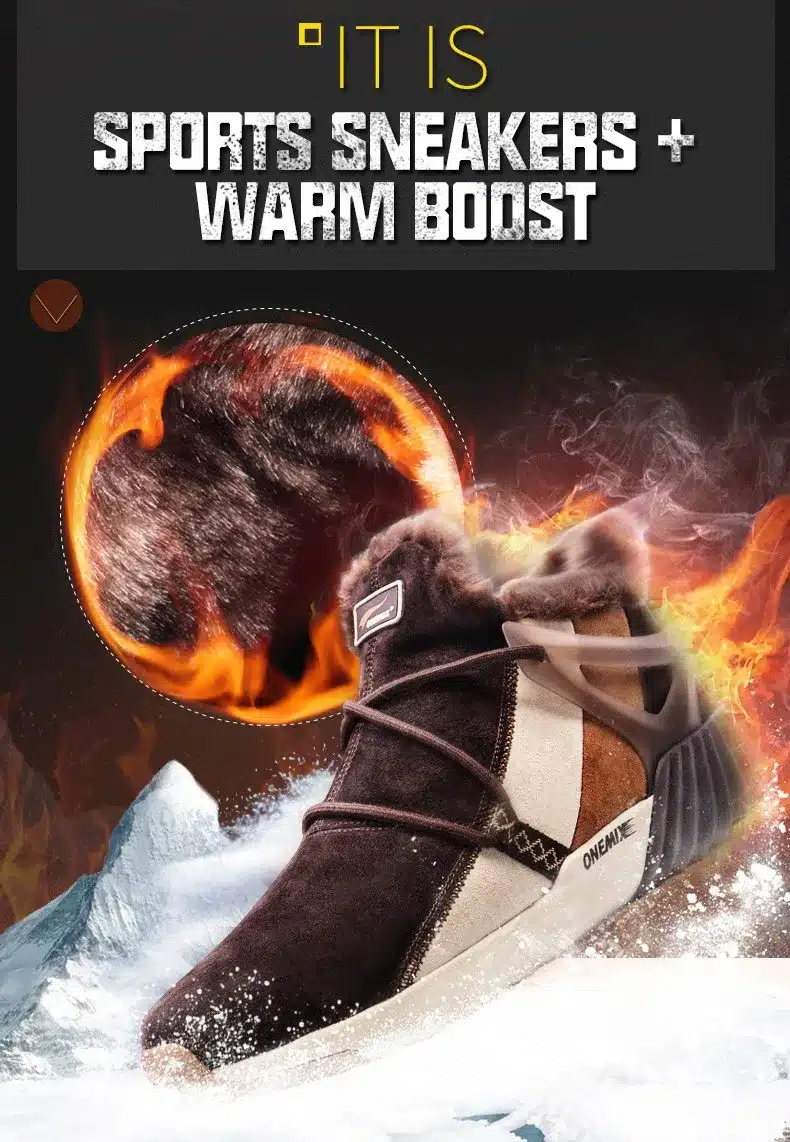 ONEMIX New Winter Men's Boots Warm Wool Sneakers Outdoor Unisex Athletic Sport Shoes Comfortable Running Shoes Sales 12