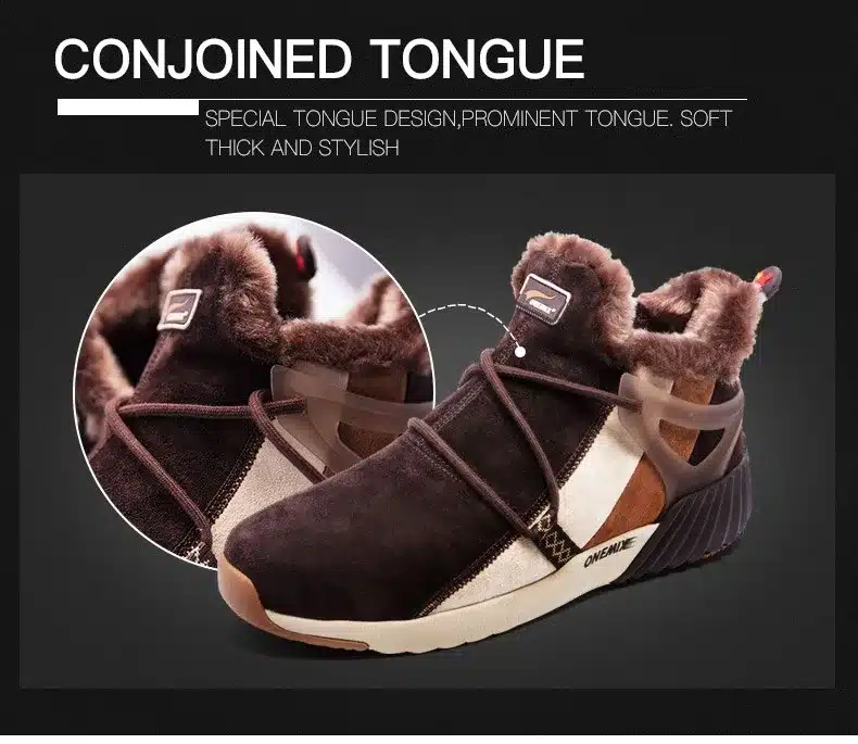 ONEMIX New Winter Men's Boots Warm Wool Sneakers Outdoor Unisex Athletic Sport Shoes Comfortable Running Shoes Sales 19