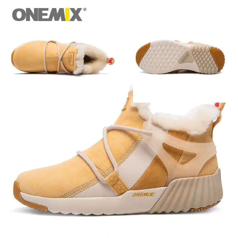 ONEMIX New Winter Men's Boots Warm Wool Sneakers Outdoor Unisex Athletic Sport Shoes Comfortable Running Shoes Sales 21