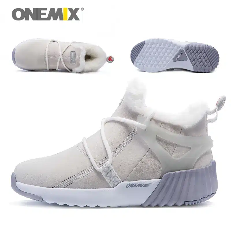 ONEMIX New Winter Men's Boots Warm Wool Sneakers Outdoor Unisex Athletic Sport Shoes Comfortable Running Shoes Sales 23
