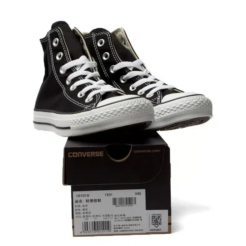 Original Converse all star shoes men women's sneakers canvas shoes all black high classic Skateboarding Shoes free shipping 23