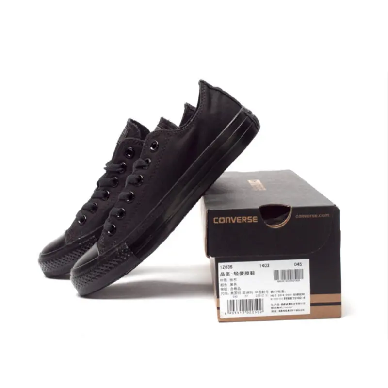 Original Converse all star men's and women's sneakers for men women canvas shoes all black low classic Skateboarding Shoes 11