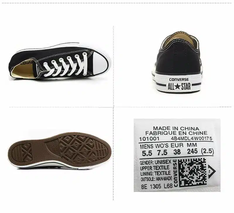 Original Converse all star men's and women's sneakers for men women canvas shoes all black low classic Skateboarding Shoes 19