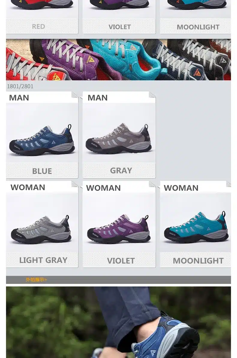 new hiking shoes outdoor woman camping sneakers men hunting winter trekking outventure non-slip climbing sport Rubber Lace-Up 9