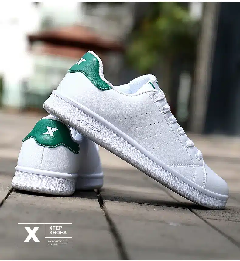 XTEP 2017 women's men's Skateboard Shoes Sneakers Leather walking white stan Shoes for men women free shipping 985318315290 3
