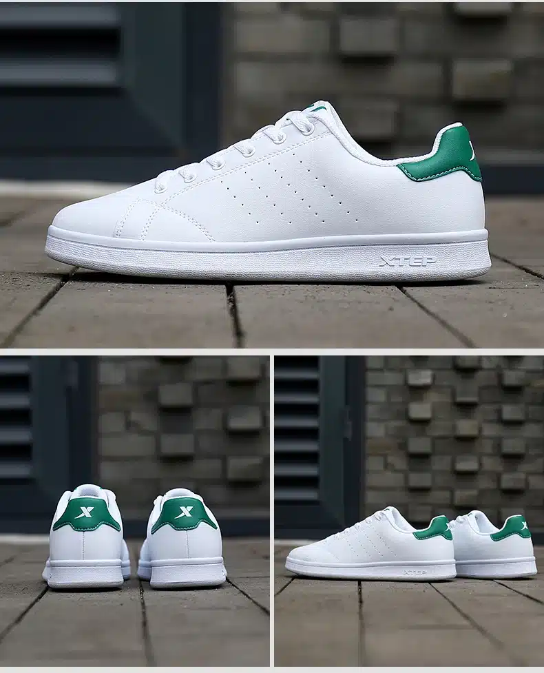 XTEP 2017 women's men's Skateboard Shoes Sneakers Leather walking white stan Shoes for men women free shipping 985318315290 9