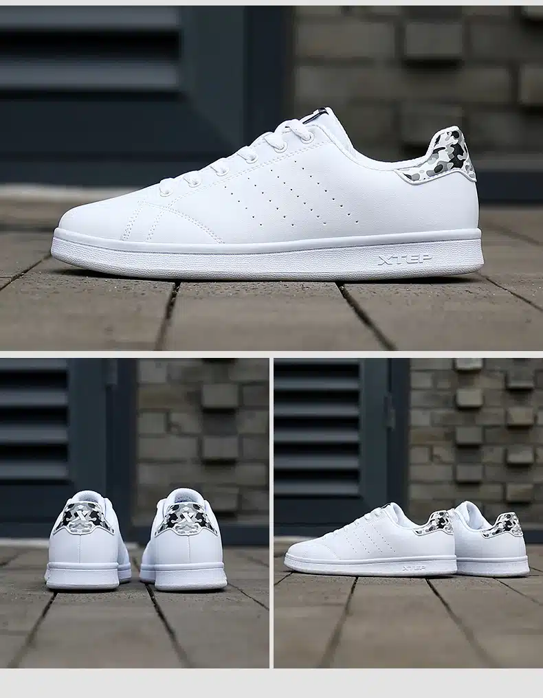 XTEP 2017 women's men's Skateboard Shoes Sneakers Leather walking white stan Shoes for men women free shipping 985318315290 10