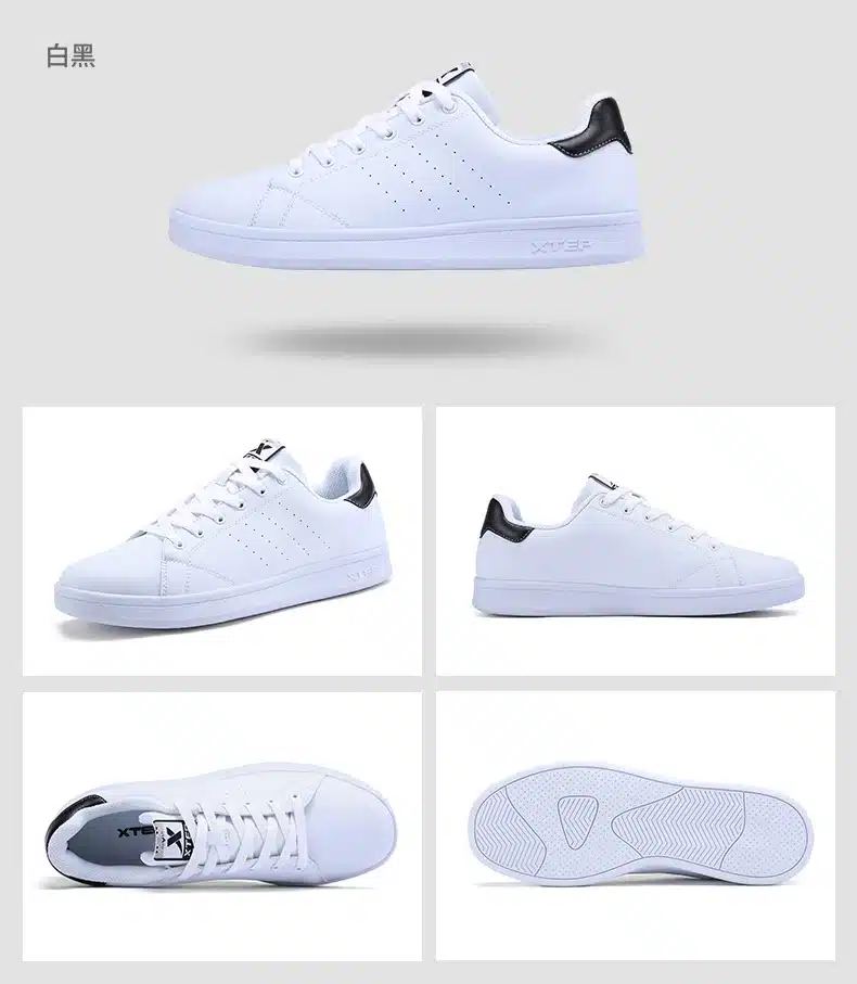 XTEP 2017 women's men's Skateboard Shoes Sneakers Leather walking white stan Shoes for men women free shipping 985318315290 13