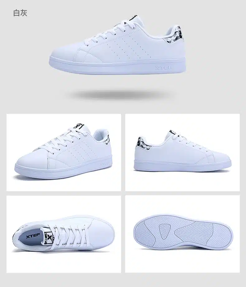 XTEP 2017 women's men's Skateboard Shoes Sneakers Leather walking white stan Shoes for men women free shipping 985318315290 14
