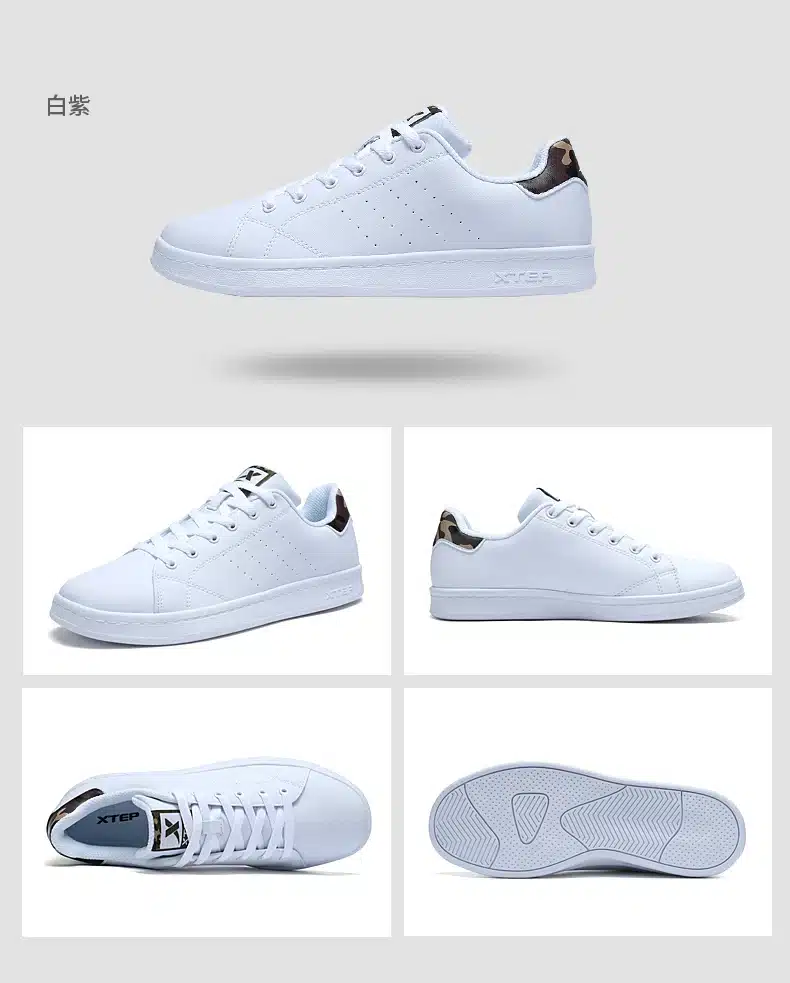 XTEP 2017 women's men's Skateboard Shoes Sneakers Leather walking white stan Shoes for men women free shipping 985318315290 15