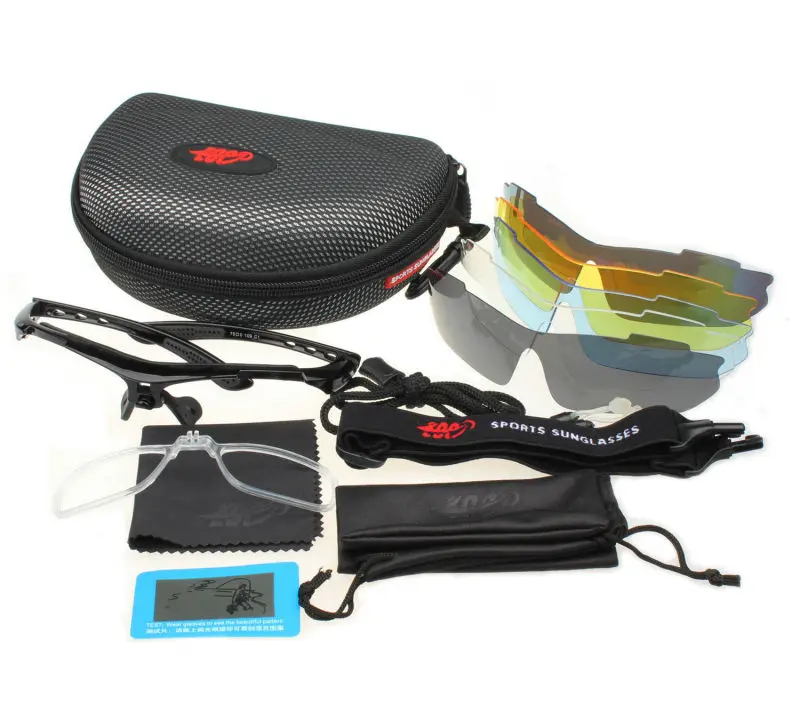 Professional Polarized Cycling Glasses Bike Goggles Outdoor Sports Bicycle Sunglasses UV 400 With 5 Lens TR90 5 color 18