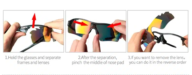 CoolChange Polarized Cycling Glasses Bike Outdoor Sports Bicycle Sunglasses Goggles 5 Groups of Lenses Eyewear Myopia Frame 26