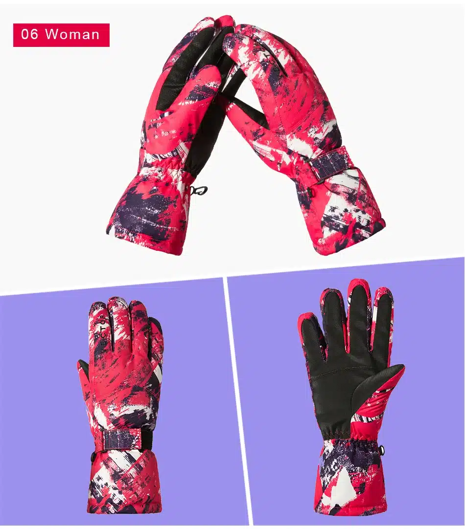 VECTOR Waterproof Ski Gloves Men Women Warm Skiing Snowboard Gloves Snowmobile Motorcycle Riding Winter Outdoor Snow Gloves 18