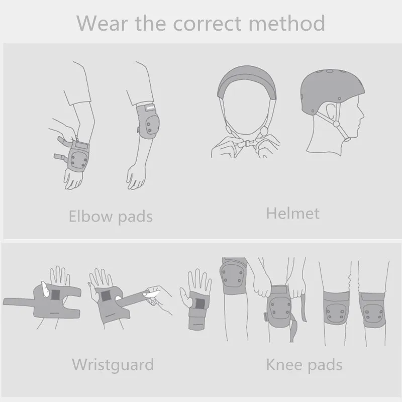 LANOVA 6pcs/Set protective patins Set Knee Pads Elbow Pads Wrist Protector Protection for Scooter Cycling Roller Skating 10