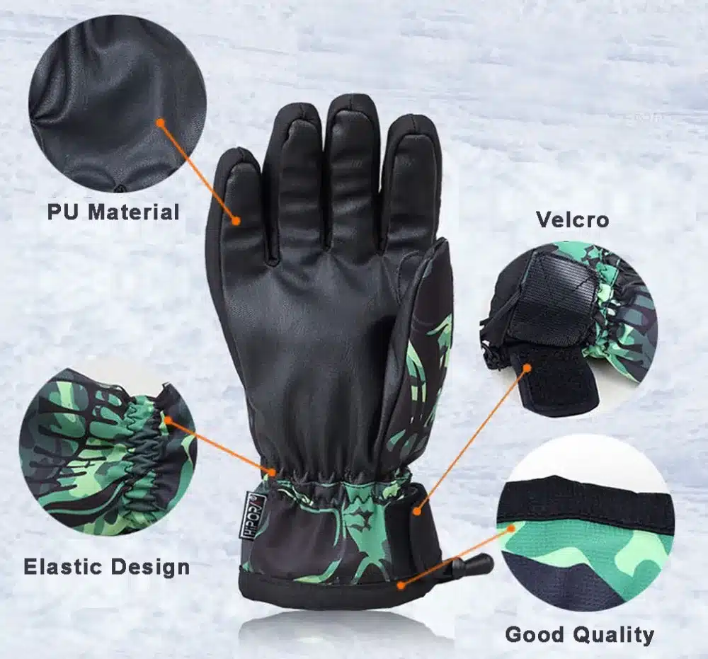 BOODUN winter ski gloves waterproof windproof plate single men and women professional men and women warm gloves 17