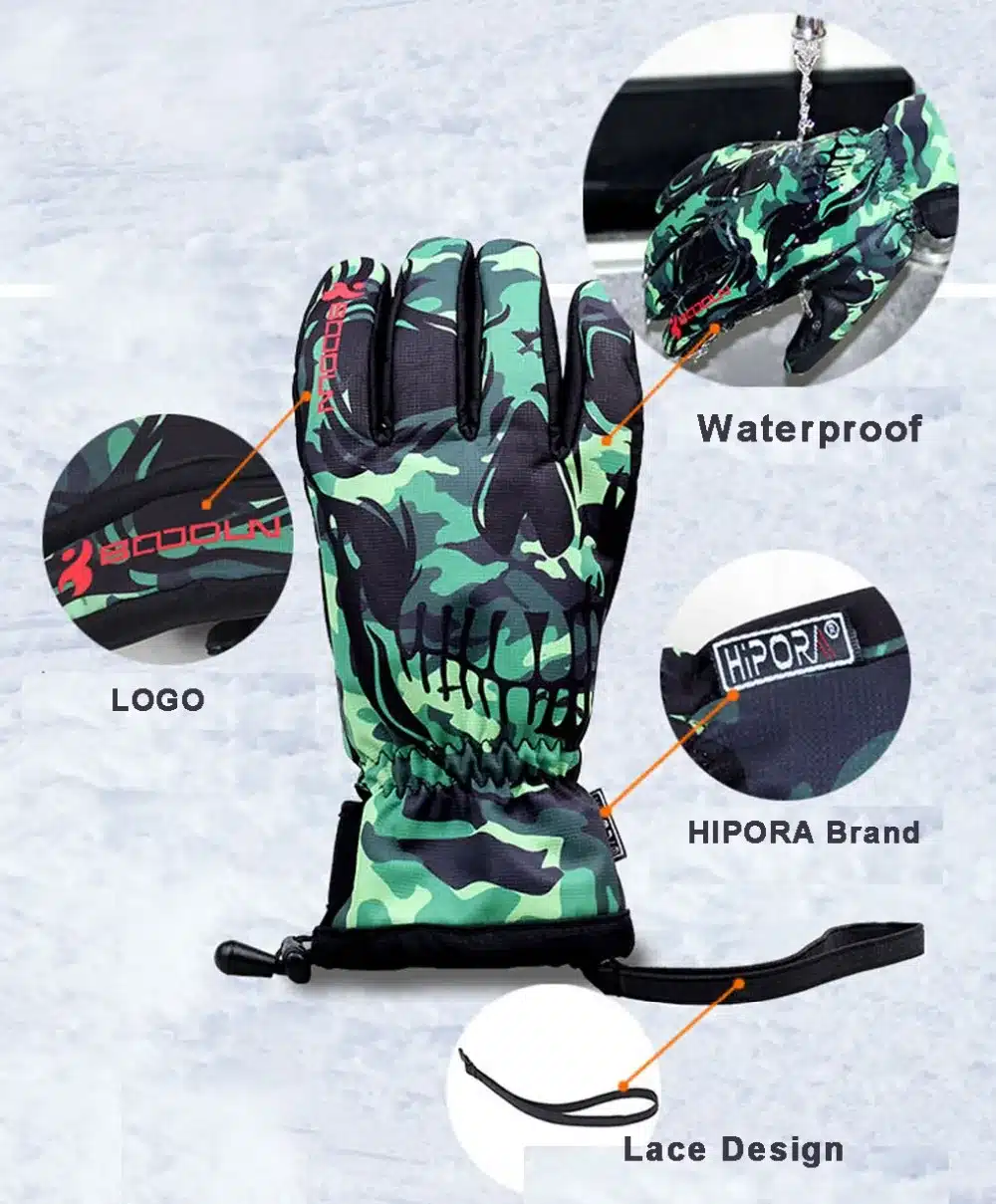 BOODUN winter ski gloves waterproof windproof plate single men and women professional men and women warm gloves 18
