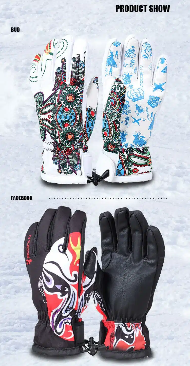 BOODUN winter ski gloves waterproof windproof plate single men and women professional men and women warm gloves 19