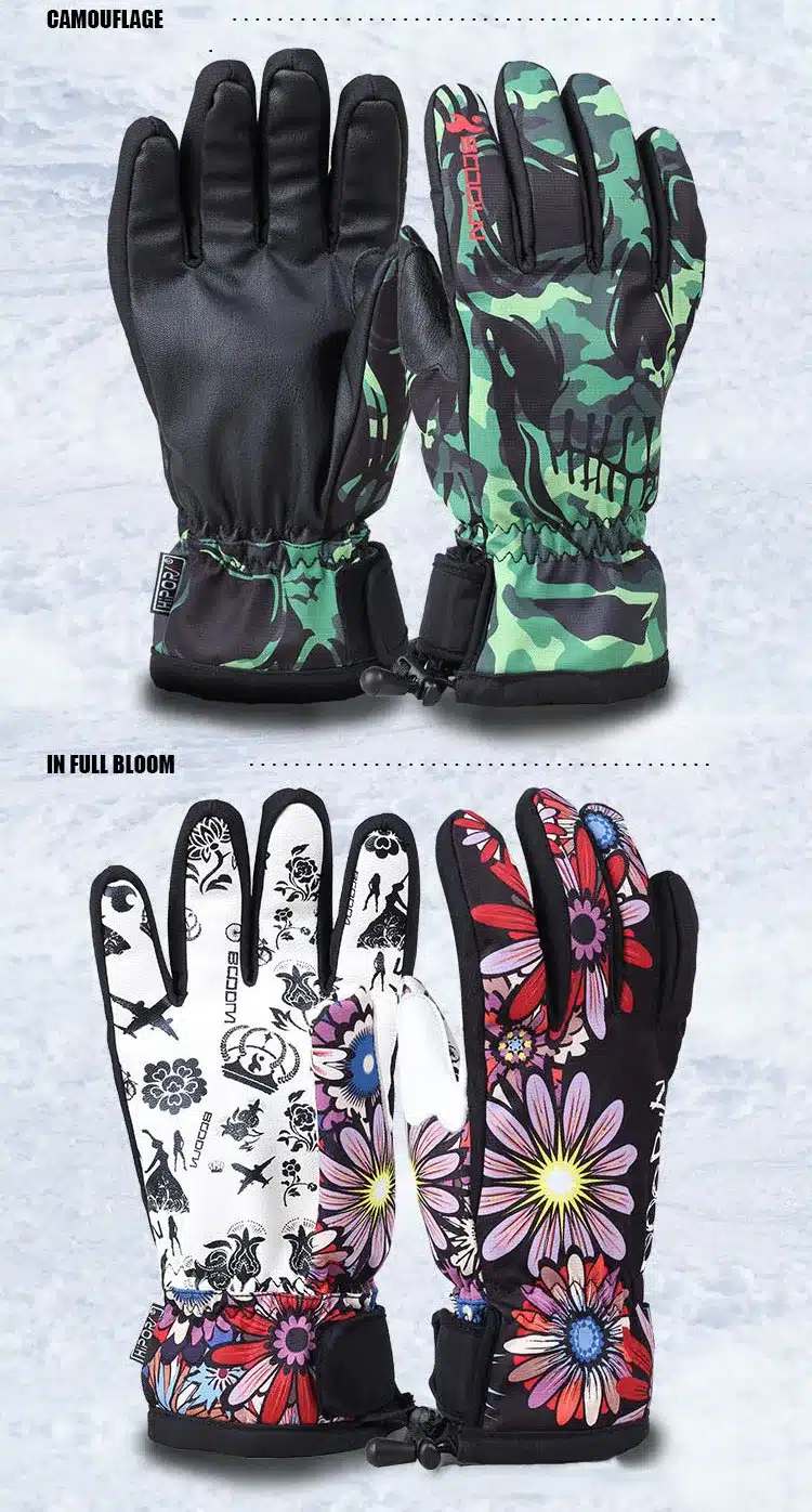 BOODUN winter ski gloves waterproof windproof plate single men and women professional men and women warm gloves 20