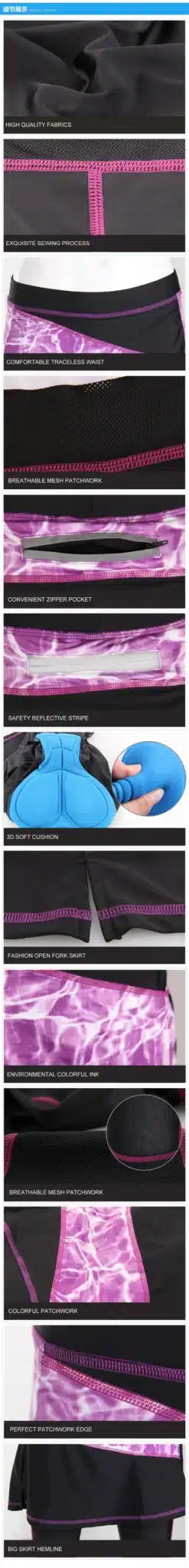 ACACIA Women Cycling Skirt Pants Suits Female Bicycle Bike Tights Suits 4 Colors 03989 2