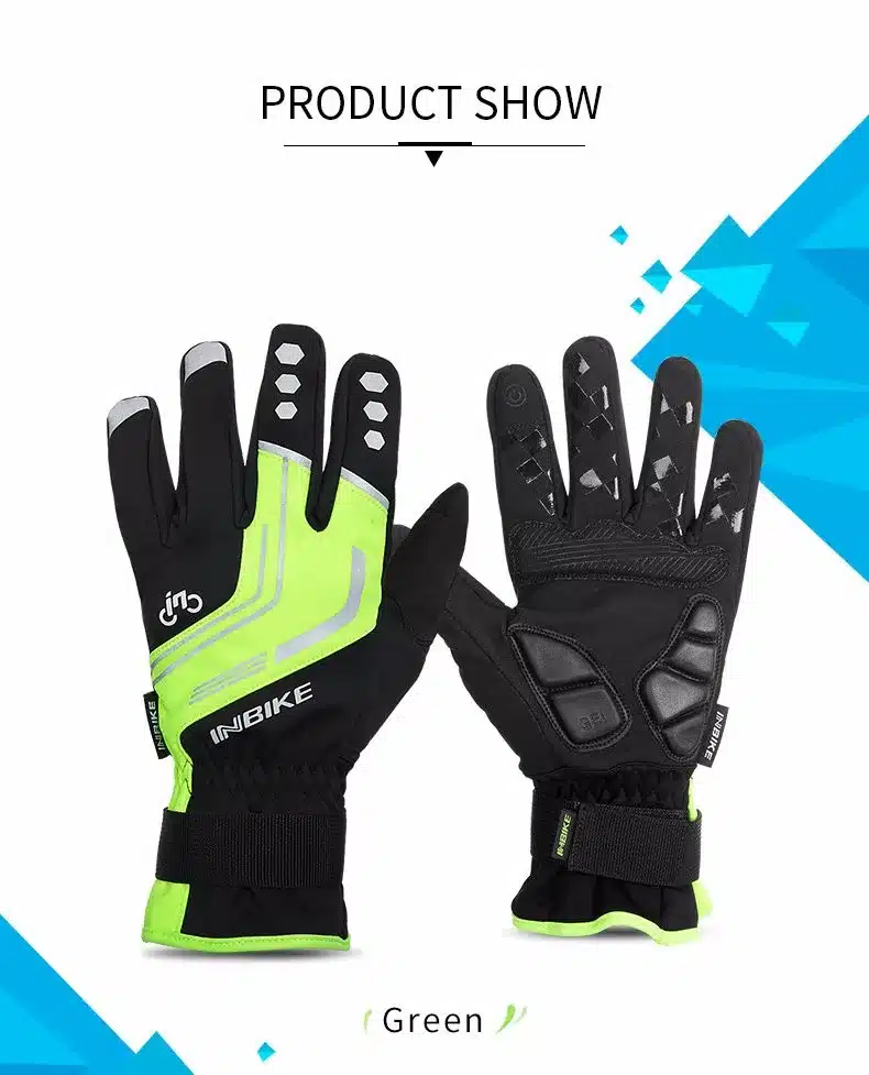 INBIKE 2017 Winter Cycling Gloves Gel Padded Thermal Full Finger Bike Bicycle Gloves Touch Screen Windproof Men's Gloves GW969R 11