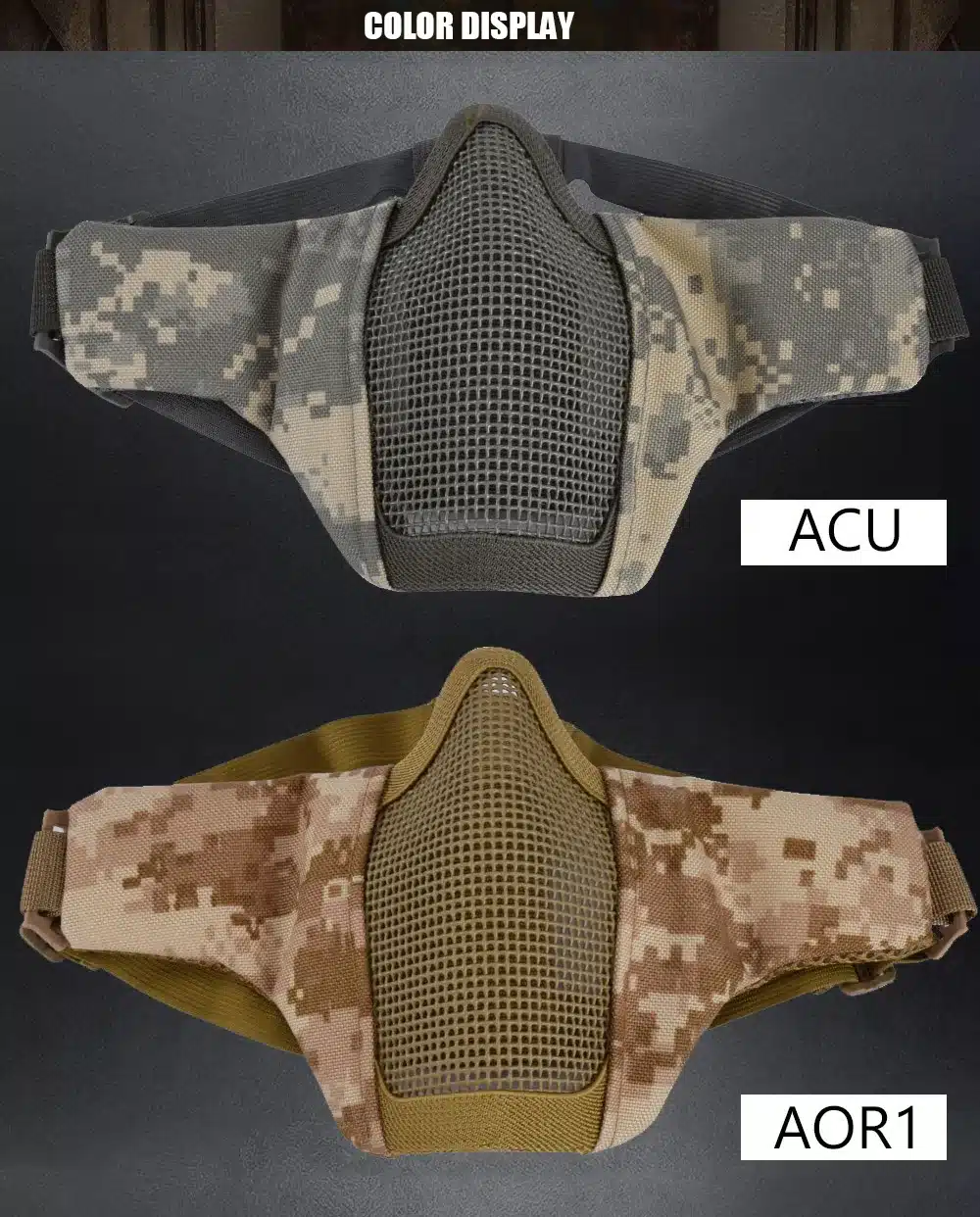 SINAIRSOFT Tactical Airsoft Mask Helmet Half Lower Face Metal Steel Net Hunting Protective prop for Paintball Party Mask CS 9
