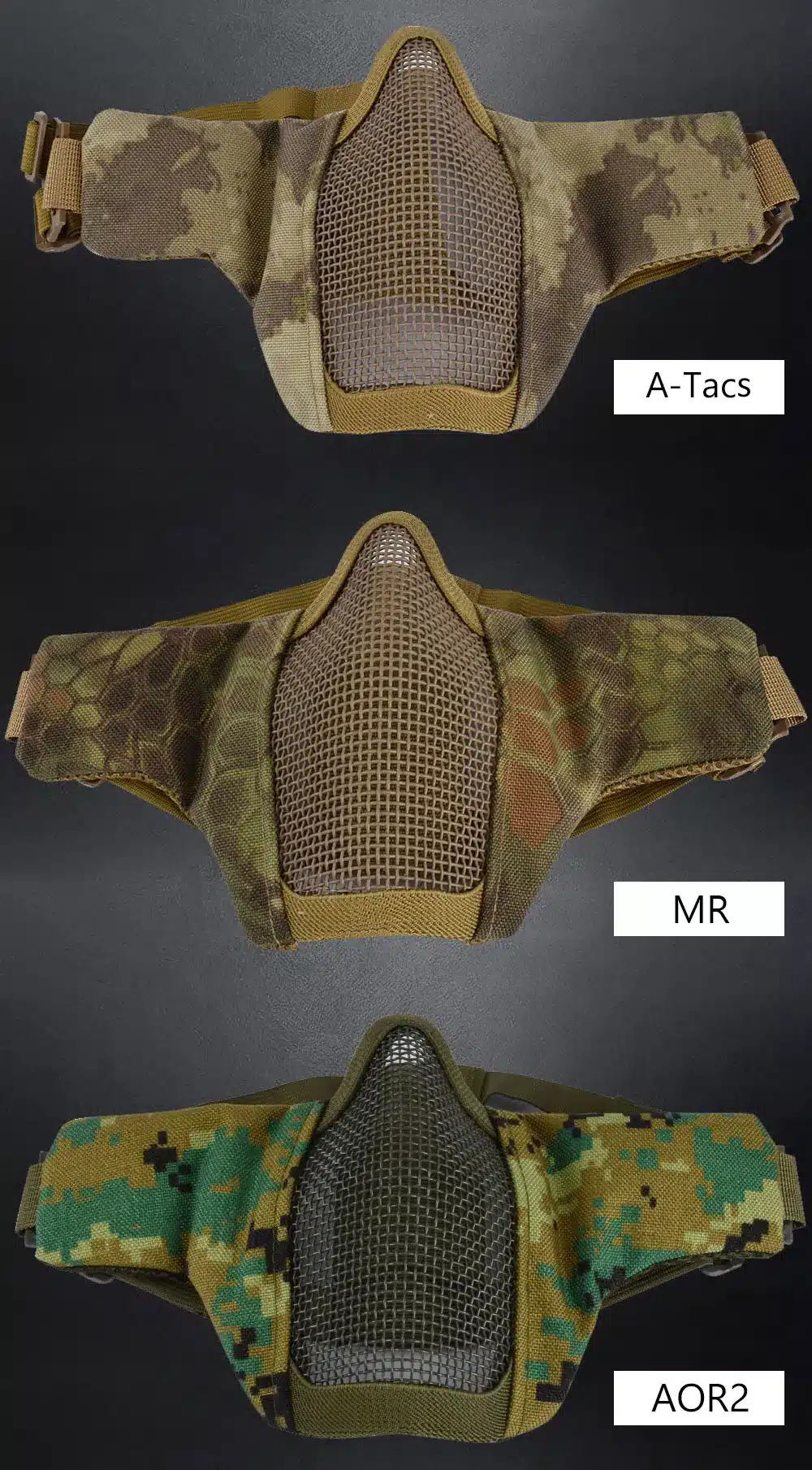 SINAIRSOFT Tactical Airsoft Mask Helmet Half Lower Face Metal Steel Net Hunting Protective prop for Paintball Party Mask CS 10