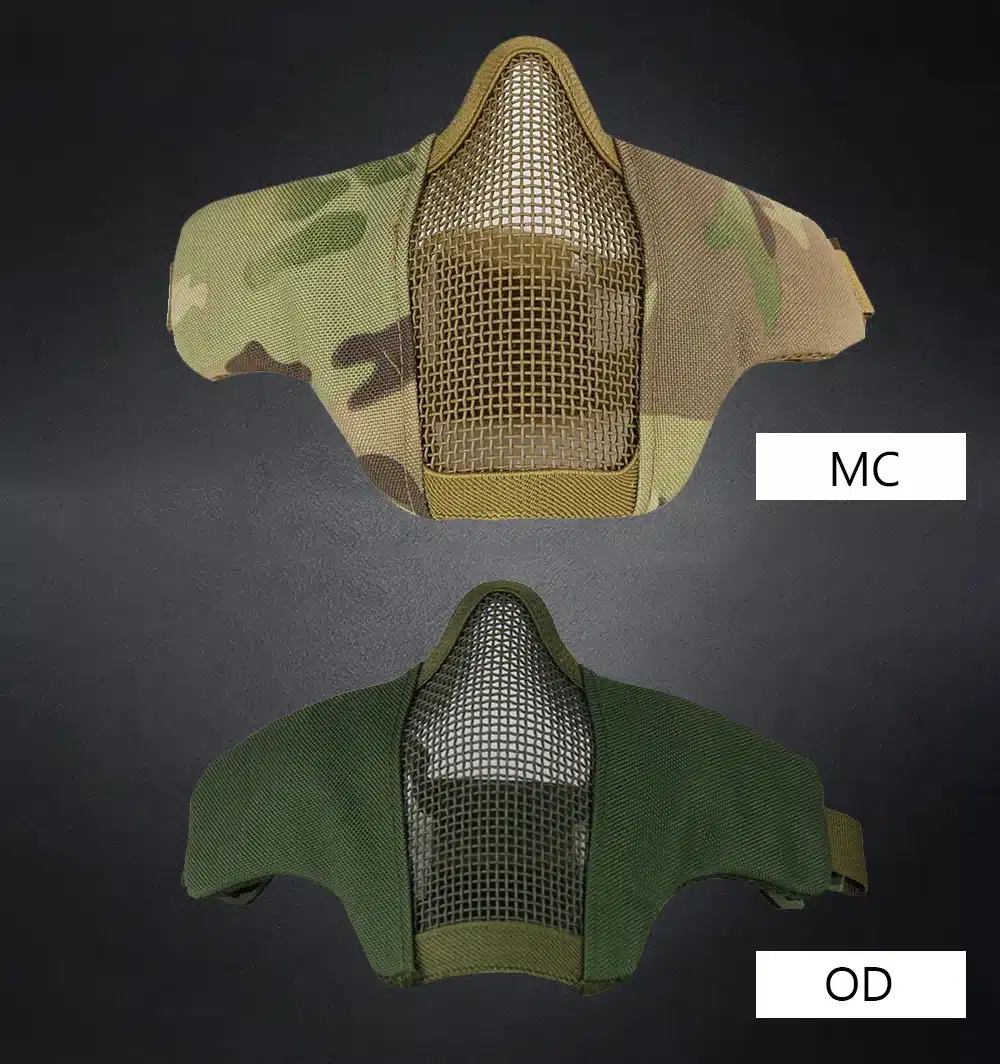 SINAIRSOFT Tactical Airsoft Mask Helmet Half Lower Face Metal Steel Net Hunting Protective prop for Paintball Party Mask CS 12