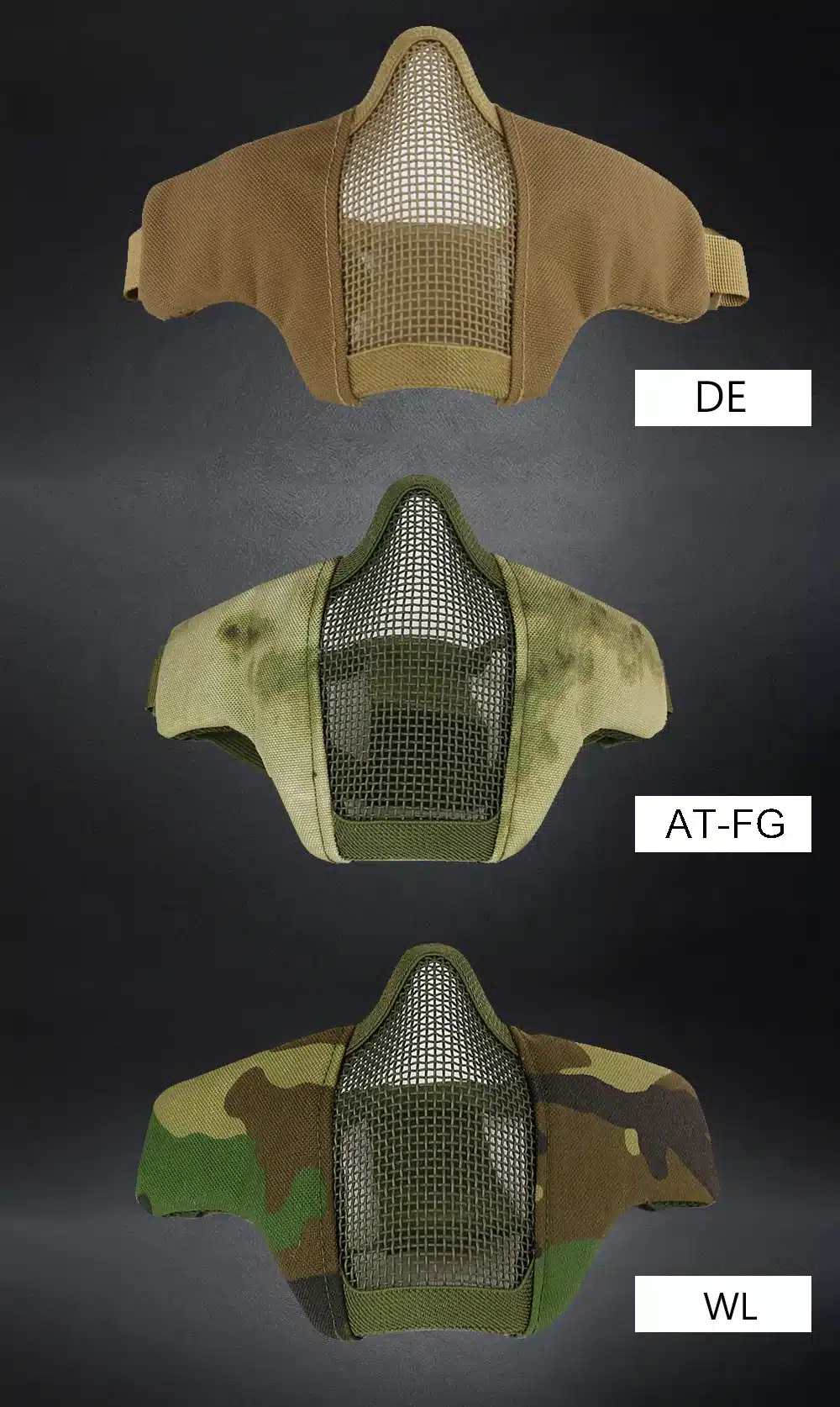 SINAIRSOFT Tactical Airsoft Mask Helmet Half Lower Face Metal Steel Net Hunting Protective prop for Paintball Party Mask CS 13