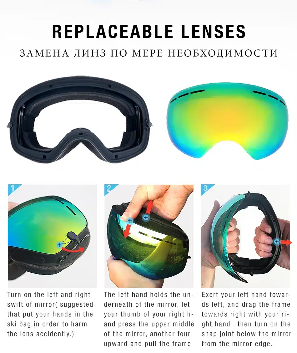 New COPOZZ brand ski goggles double layers UV400 anti-fog big ski mask glasses skiing men women snow snowboard goggles GOG-201 10