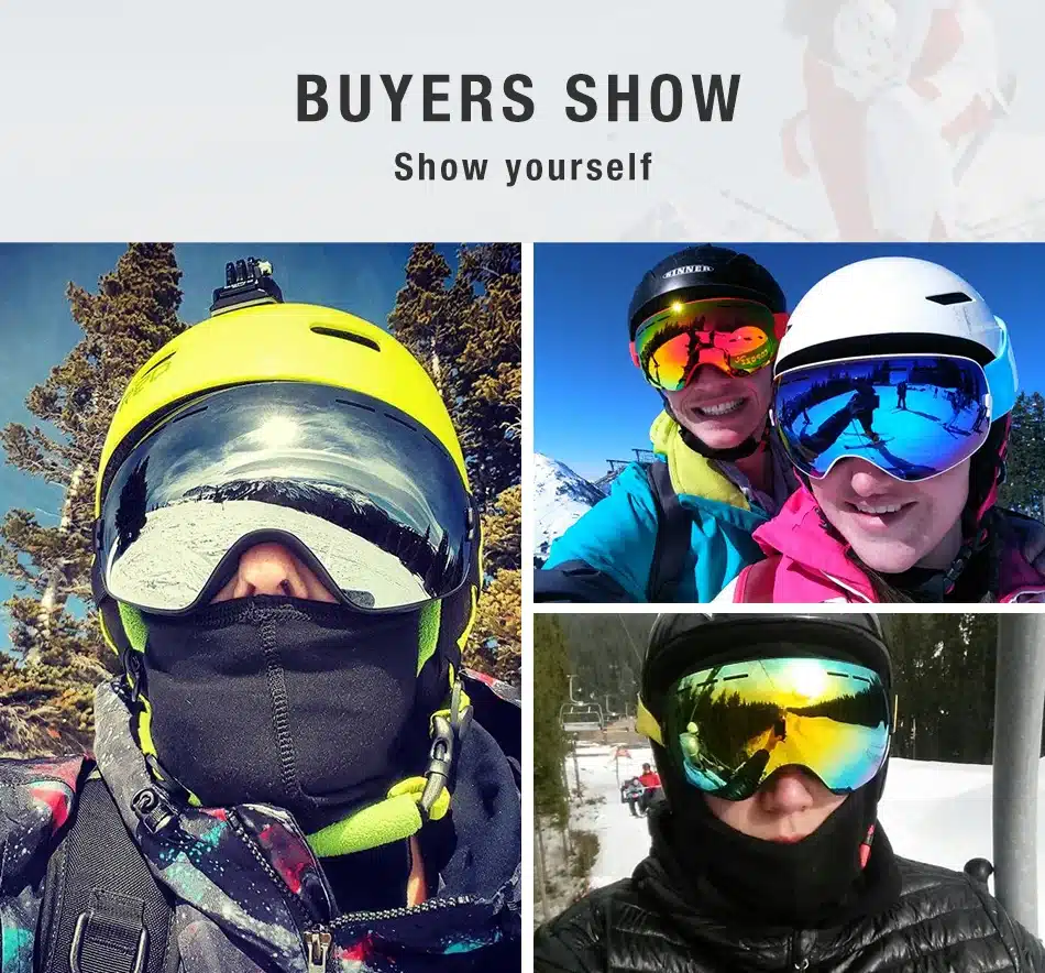 New COPOZZ brand ski goggles double layers UV400 anti-fog big ski mask glasses skiing men women snow snowboard goggles GOG-201 15